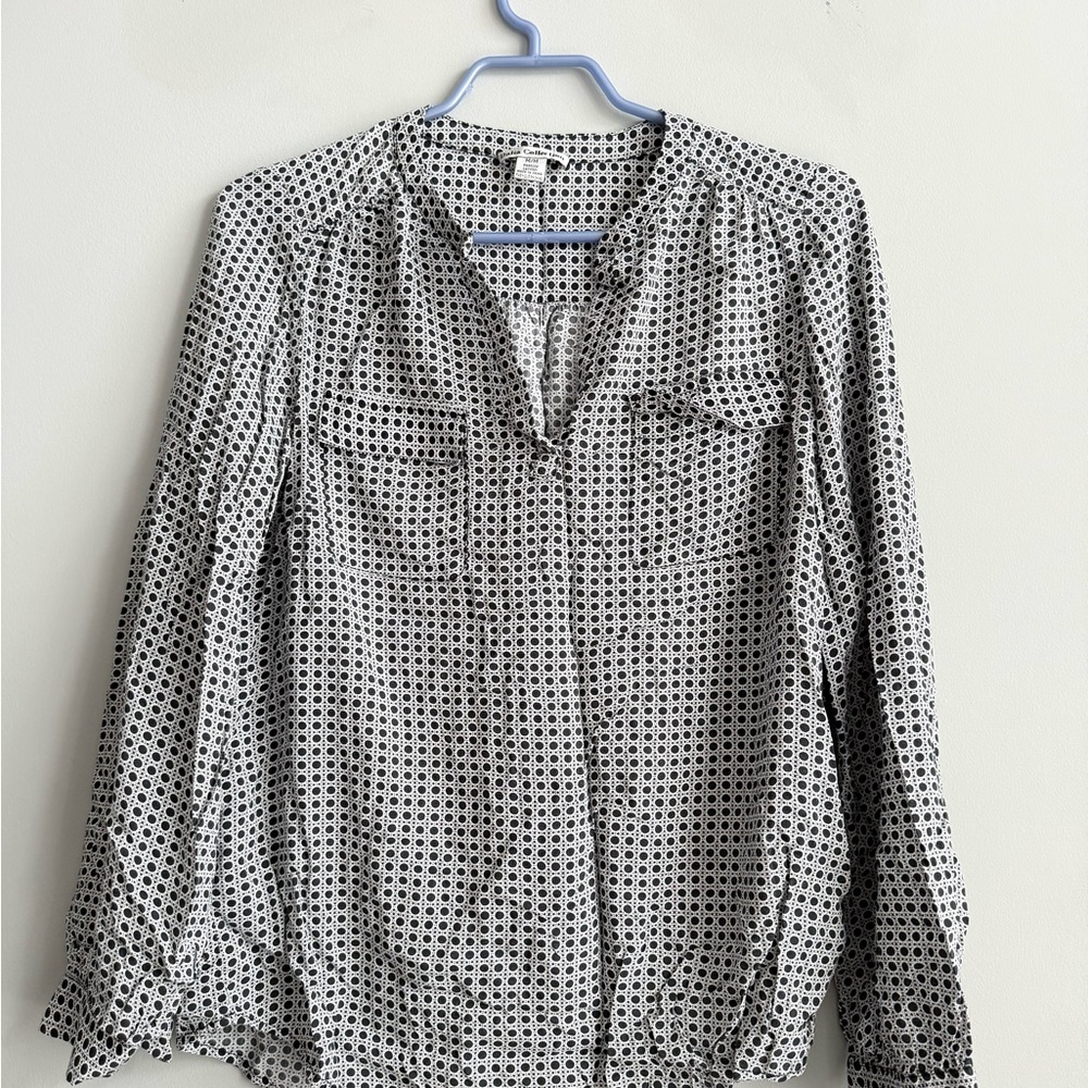 Dalia Collection Monochrome Polka Dot Blouse